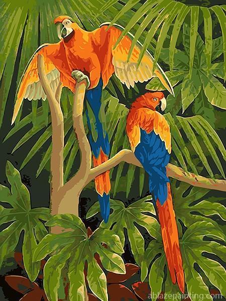 Macaw Parrots In Jungle Paint By Numbers.jpg