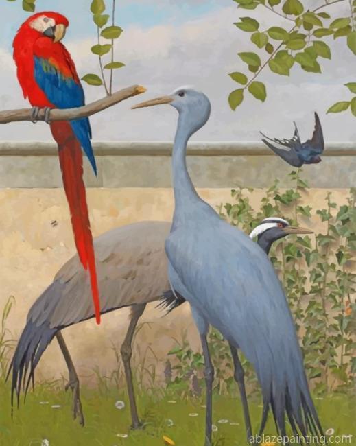 Cranes And Macaw Paint By Numbers.jpg