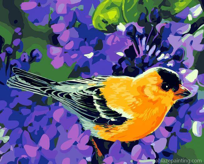 Yellow Bird Purple Flowers Birds Paint By Numbers.jpg