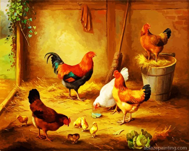 Hens And Chicks In The Farm Paint By Numbers.jpg