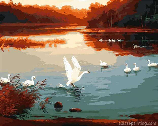 Swans On Sunset Birds Paint By Numbers.jpg
