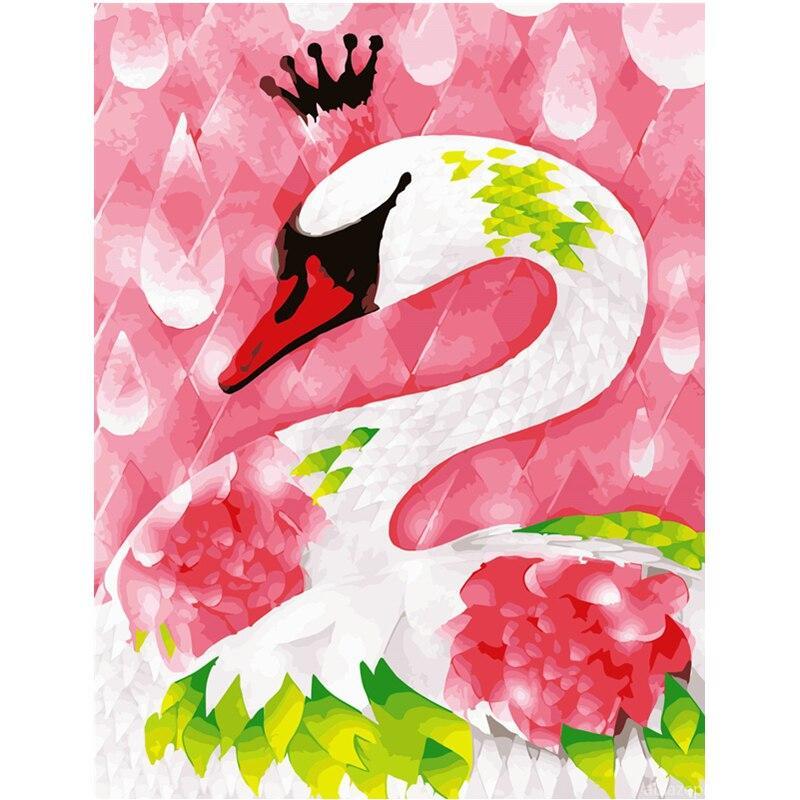 Crowned Swan Birds Paint By Numbers.jpg