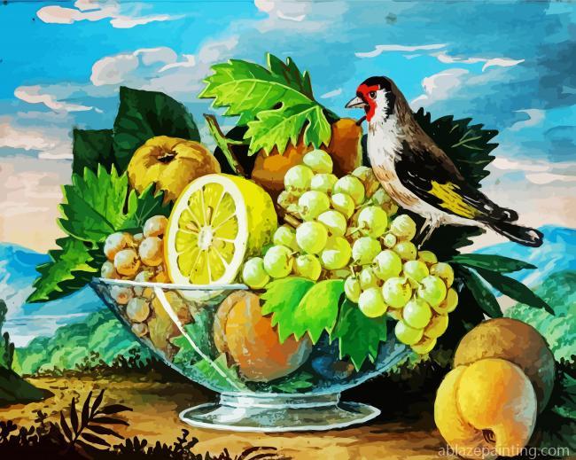Goldfinch On Fruits Bowl Paint By Numbers.jpg