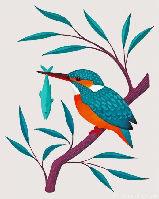 Kingfisher On Branch Art Paint By Numbers.jpg