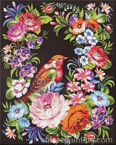 Bird And Ornate Flowers Paint By Numbers.jpg