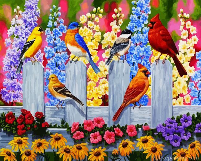 Birds On Garden Fence Paint By Numbers.jpg