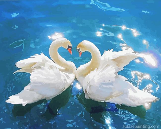 Romantic Swan In Water Paint By Numbers.jpg