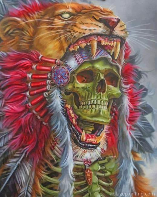 Native American Lion Skull Paint By Numbers.jpg
