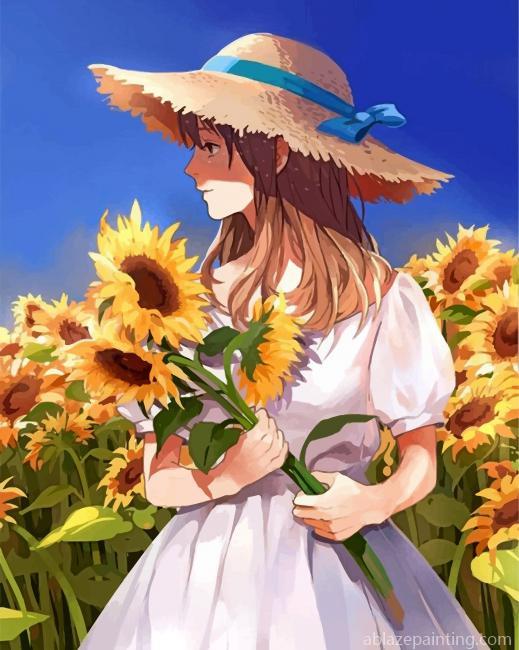 Girl And Sunflowers Paint By Numbers.jpg