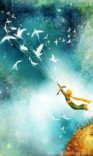 Little Prince Flying With Birds Paint By Numbers.jpg