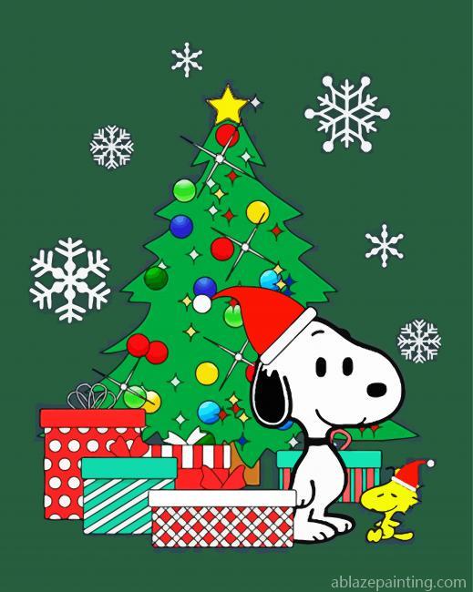 Snoopy Christmas With Gifts Paint By Numbers.jpg
