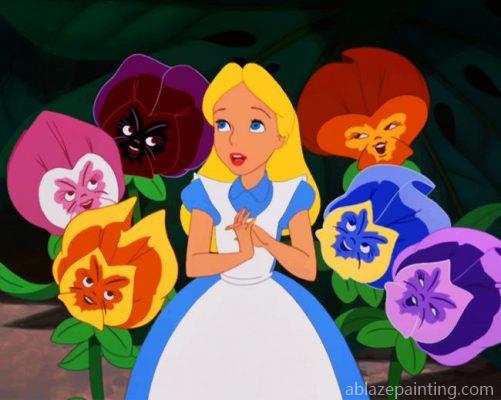 Alice In Wonderland And Pansies Paint By Numbers.jpg