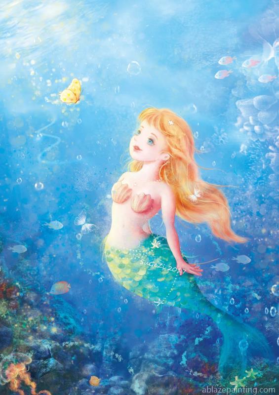Underwater Mermaid Cartoon And Animation Paint By Numbers.jpg