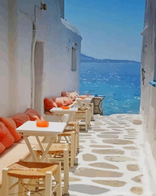 Seaside Cafe Mykonos Greece New Paint By Numbers.jpg