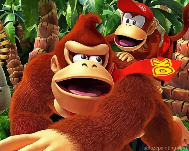 Donkey Kong And Diddy Kong Apes Paint By Numbers.jpg