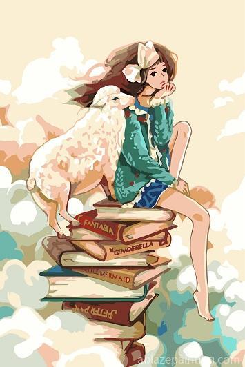 Anime Girl And Sheep Paint By Numbers.jpg
