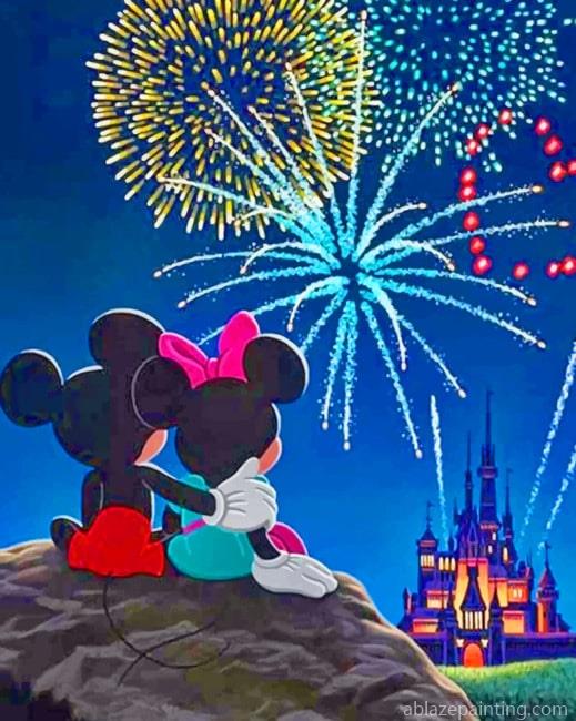 Mickey And Minnie Watching Disney Firework Cartoons Paint By Numbers.jpg