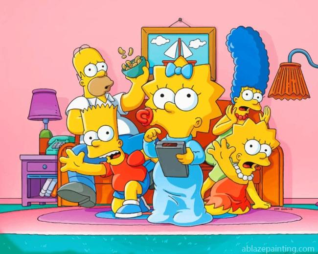 Simpsons Family Watching Tv Animations Paint By Numbers.jpg
