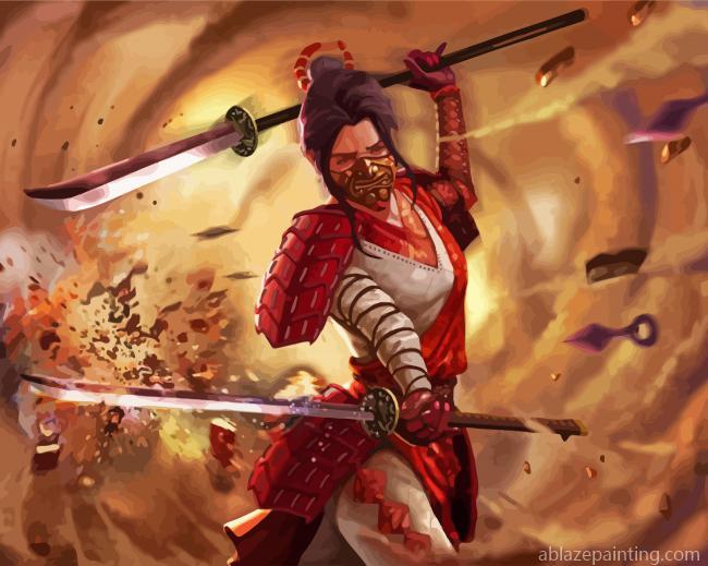 Warrior Girl With Katana Paint By Numbers.jpg