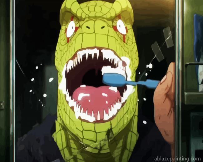 Caiman Brushing His Tooth Paint By Numbers.jpg