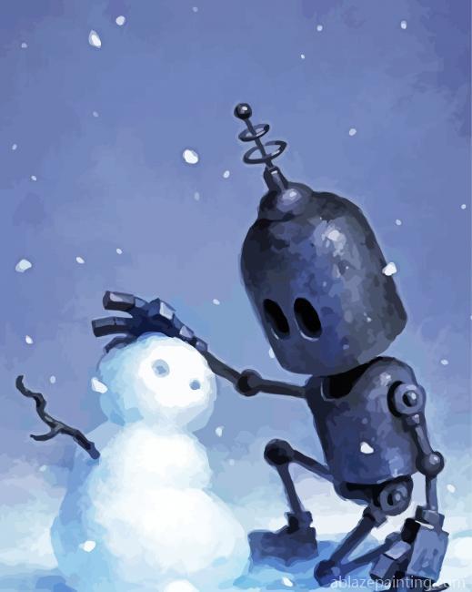 Robot And Snow Man Paint By Numbers.jpg