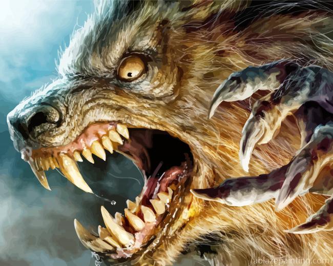 Angry Werewolf Head Paint By Numbers.jpg