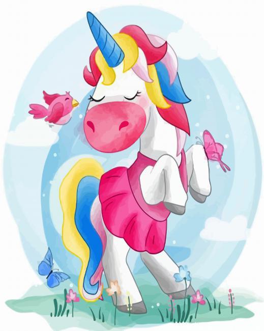 Cute Unicorn With Dress Paint By Numbers.jpg