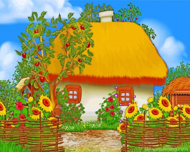 House And Sunflowers Paint By Numbers.jpg