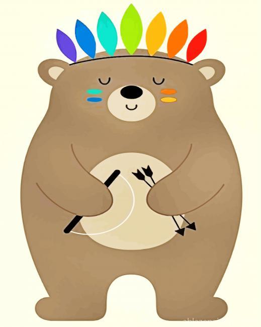 Bear With Headdress Paint By Numbers.jpg