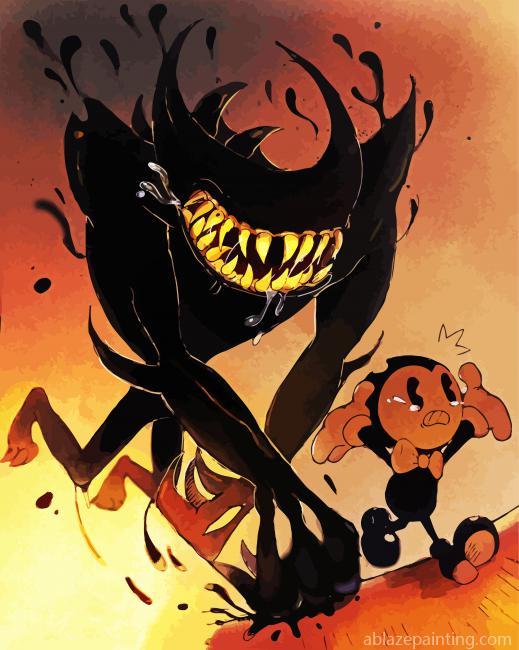 Bendy Running Away From Monster Paint By Numbers.jpg
