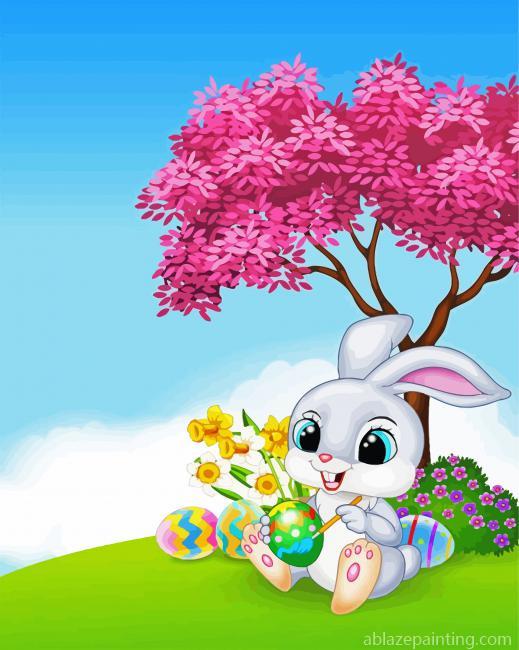 Easter Bunny Under Tree Paint By Numbers.jpg