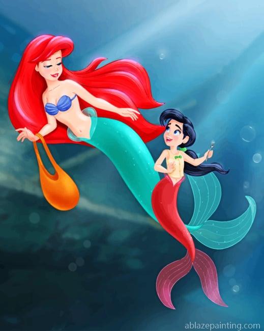 Mermaid Ariel And Kid Paint By Numbers.jpg