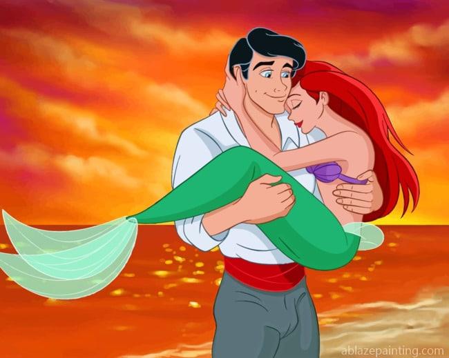 Mermaid Ariel And Eric Animations Paint By Numbers.jpg