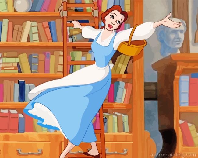 Belle In Library Paint By Numbers.jpg