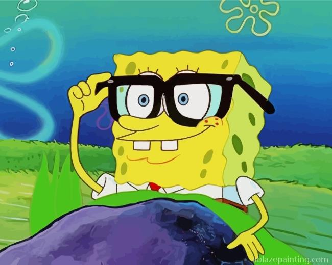 Spongebob With Glasses Paint By Numbers.jpg