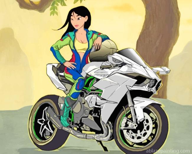 Mulan Princess On Motorcycle Disney Paint By Numbers.jpg