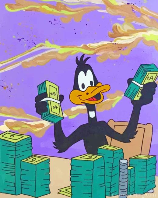 Daffy Duck With Money Cartoons Paint By Numbers.jpg
