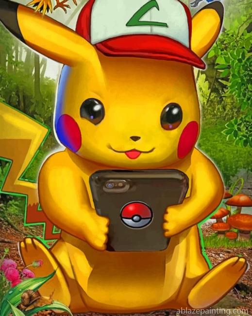 Pokemon Holding Phone Cartoons Paint By Numbers.jpg