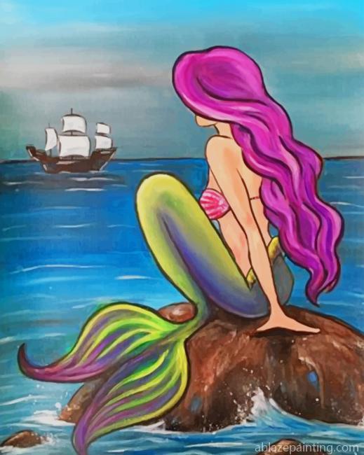 Mermaid With Pink Hair New Paint By Numbers.jpg