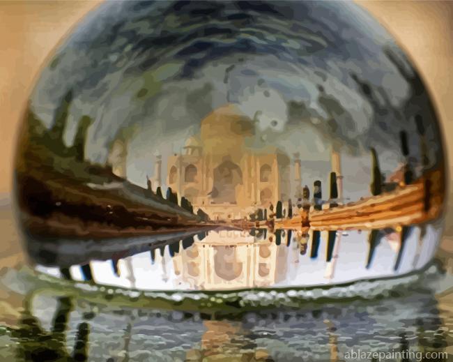 Taj Mahal Glass Globe Reflection Paint By Numbers.jpg