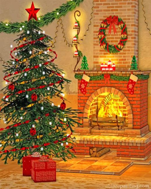 Christmas Tree And Fireplace Paint By Numbers.jpg