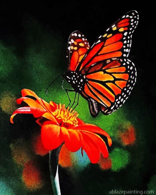 Monarch Butterfly On Flower Paint By Numbers.jpg