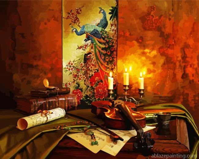 Still Life Violin And Candles Paint By Numbers.jpg