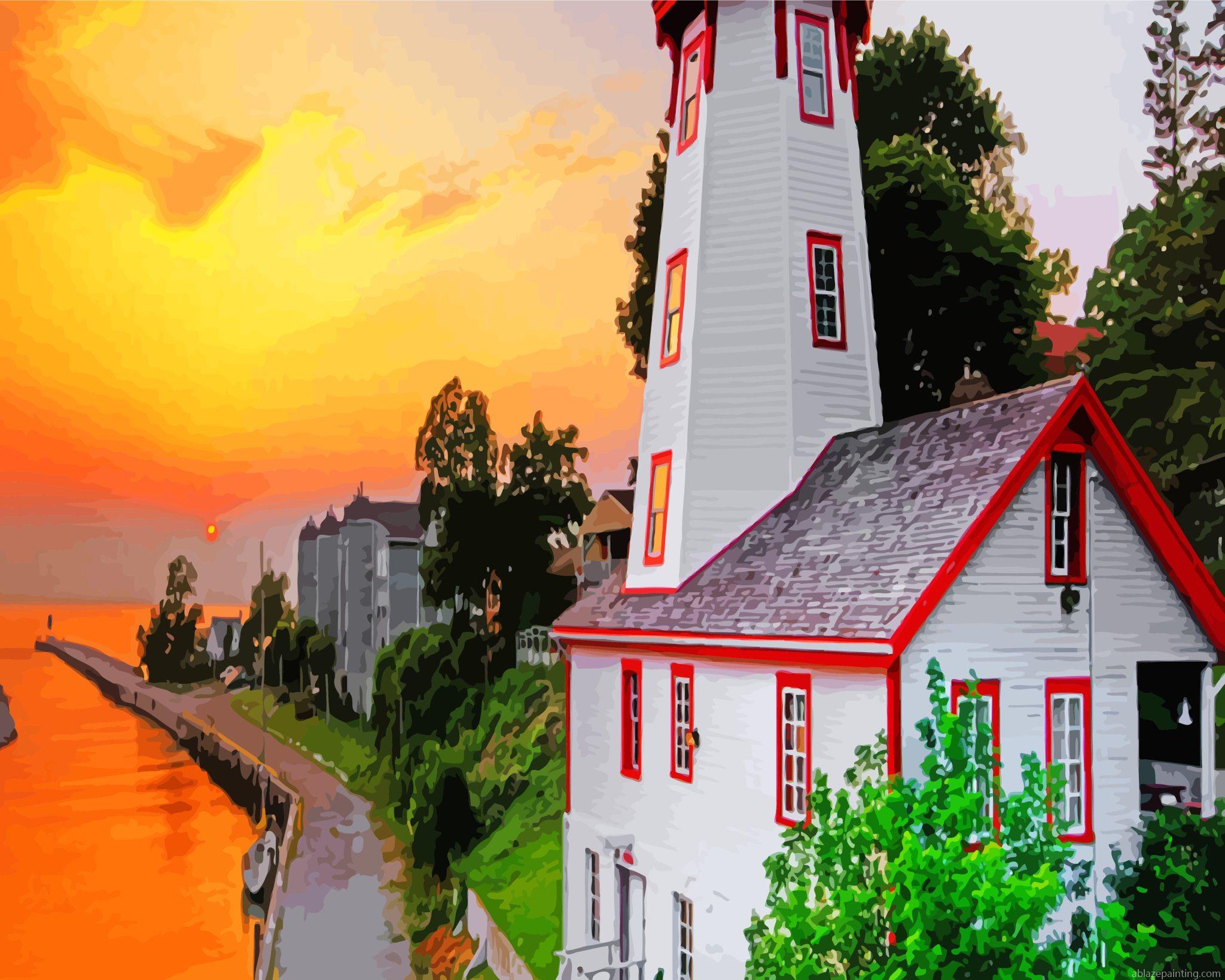 Kincardine Lighthouse At Sunset Paint By Numbers.jpg