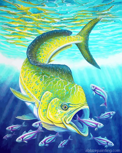 Mahi Mahi Eating Fishes Paint By Numbers.jpg