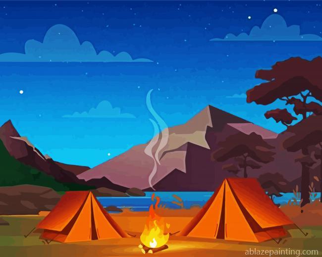 Camp Tents At Night Paint By Numbers.jpg