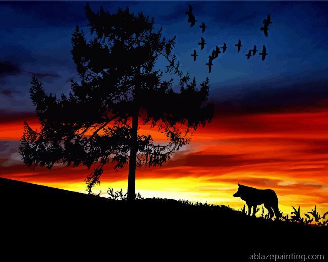 Sunset Wolf Paint By Numbers.jpg
