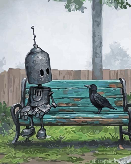 Robot Sitting With Bird Paint By Numbers.jpg