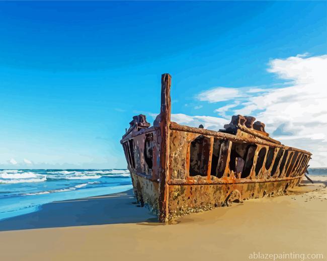 Shipwreck By Sea Paint By Numbers.jpg