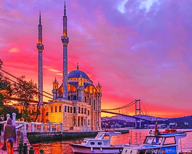 Turkey Ortaköy Mosque Sunset New Paint By Numbers.jpg